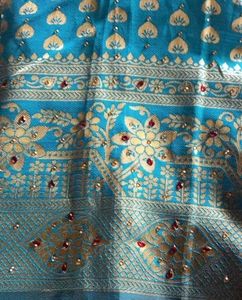 Blue Banarasi Silk Saree