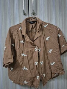 Brown Floral Top