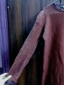Crochet Brown winter dress