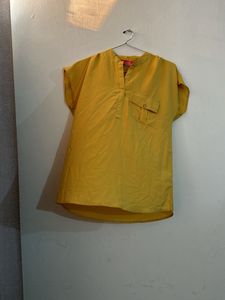 Mustard Sleeveless Shirt Or Top