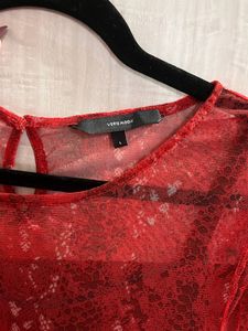 Vero Moda Red Sheer Dress (Size L)