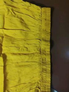 Yellow Rayon Skirt Full Length With Gota Patti Wor