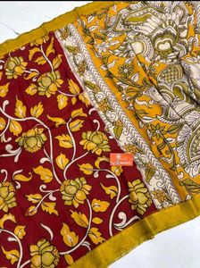 Kalamkari Print  silk Saree