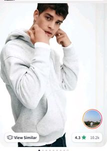 h&amp;m Gray Zip-Up Hoodie - Casual Style