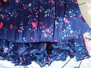 Floral Pleated Skirt