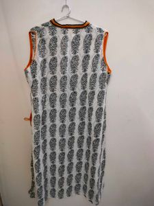 Printed White Kurta (Size M To L)