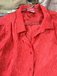 Red Crop Top With A Knot In Front