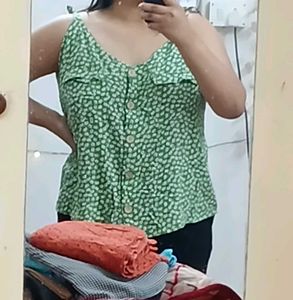 Floral Green Tank Top