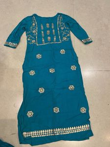 Elegant Teal Embroidered Kurta