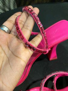 Zara rhinestone pink heels