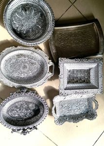 6 Silver Coated Trays