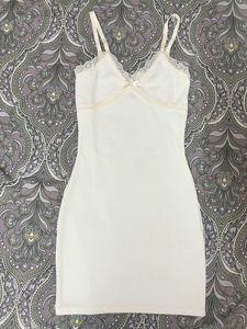 H&M White Ribbed Bodycon Dress Size XS