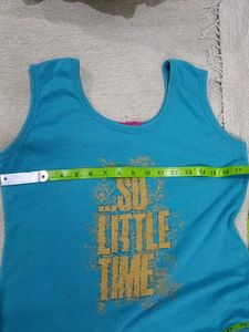 Blue Sleeveless T-shirt