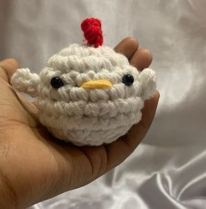 Cute Crochet Chicken Keychain Handmade 🐣