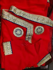 Red Beautiful Work Saree