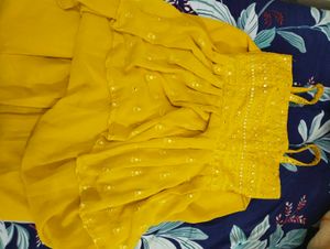 Mustard Embroidered Palazzo Set