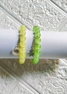Green &amp; Yellow Beaded Bracelet🌈💛💚