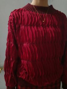 Maroon Relaxed Fit Top