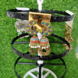 Statement Jhumka Earring Set Combo