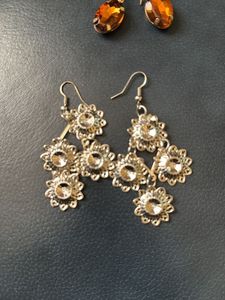 Silver Coloured Casual Earrings 4 Pairs