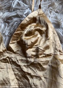 Gold Satin Bralette shein