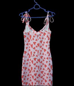 Heart Print Slip Dress