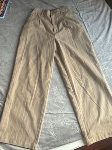 H&amp;M wide legged trousers white and tan