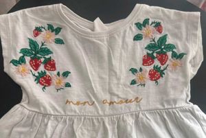 Strawberry Embroidered Peplum Top