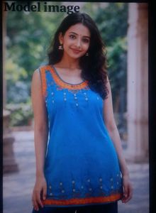 90s bollywood teal hand embroided kurti