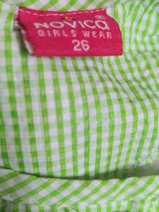 Girl Kids Cute Green Checkered Dress