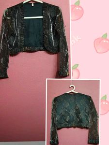 Sparkly Black Dress &amp; Shrug Set