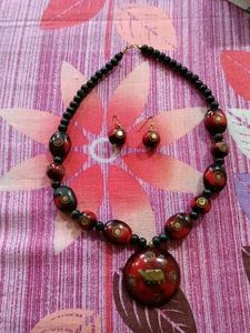 Handmade Elephant Pendant Necklace & Earring Set