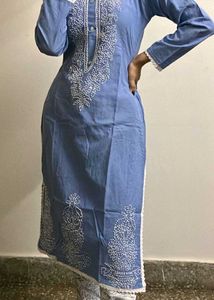 Cotton Blue Suit Set ( 2 Pcs )