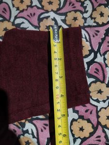 Burgundy Embroidered winter Kurta with ponchoo