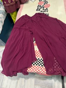 Suit With A Line Cut Plazo