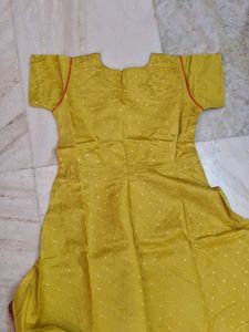 Elegant Mustard Anarkali Kurta with Dupatta