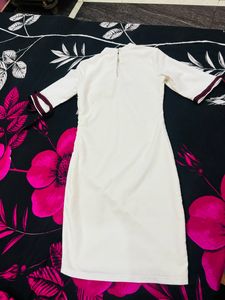 Off White Midi Bodycon Dress