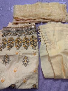 beautiful light ylow salwar suit set