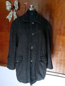 Elegant Charcoal Wool Coat