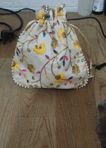 Floral Embroidered Potli Bag