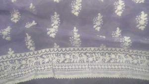 Chikankri dress material- Light Purple