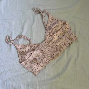 ZARA PINK PAISLEY CROP TOP