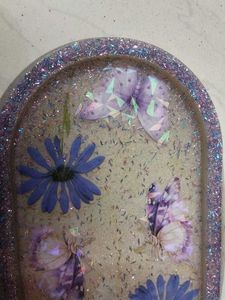 Resin Floral Decorative Tray