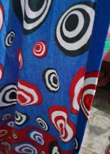 queen size. Colorful  red with  blue color Bedcove