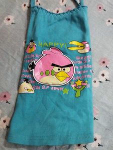 Daily Wear Cyan Blue Baba Dress With Open Knot