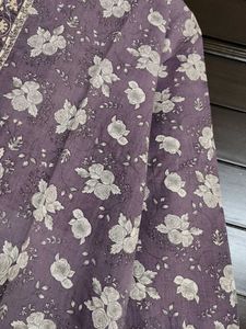 Women purple cotton Floral print Kurta Set