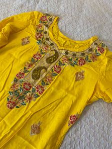 Yellow Embroidered Kurta Set