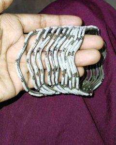 white beaded beautiful bangles 💗