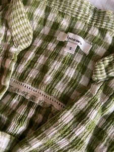 Sale !! Bossini Green Checkered Top