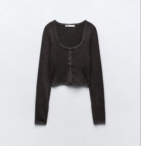 y2k ZARA charcoal  Long Sleeve Top